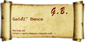 Galó Bence névjegykártya